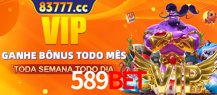 Banner promocional do 589BET oferecendo 100% de recompensas adicionais contínuas para quem fizer o login diário (Daily sign-in), com um mascote de coelho.