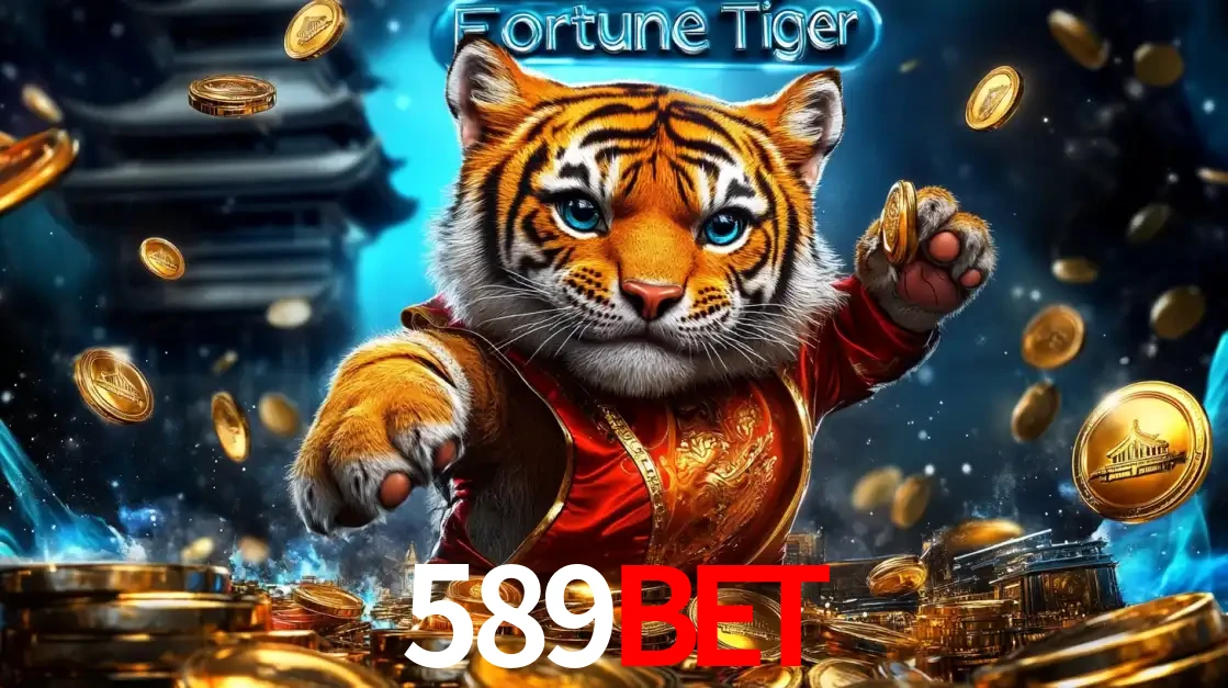 Imagem promocional do jogo de slot Fortune Tiger, com um tigre majestoso em traje tradicional cercado por uma fortuna em moedas de ouro, disponível agora no cassino 589BET.